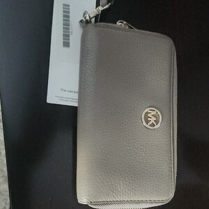 Michael Kors Taupe Wallet with Gold Logo